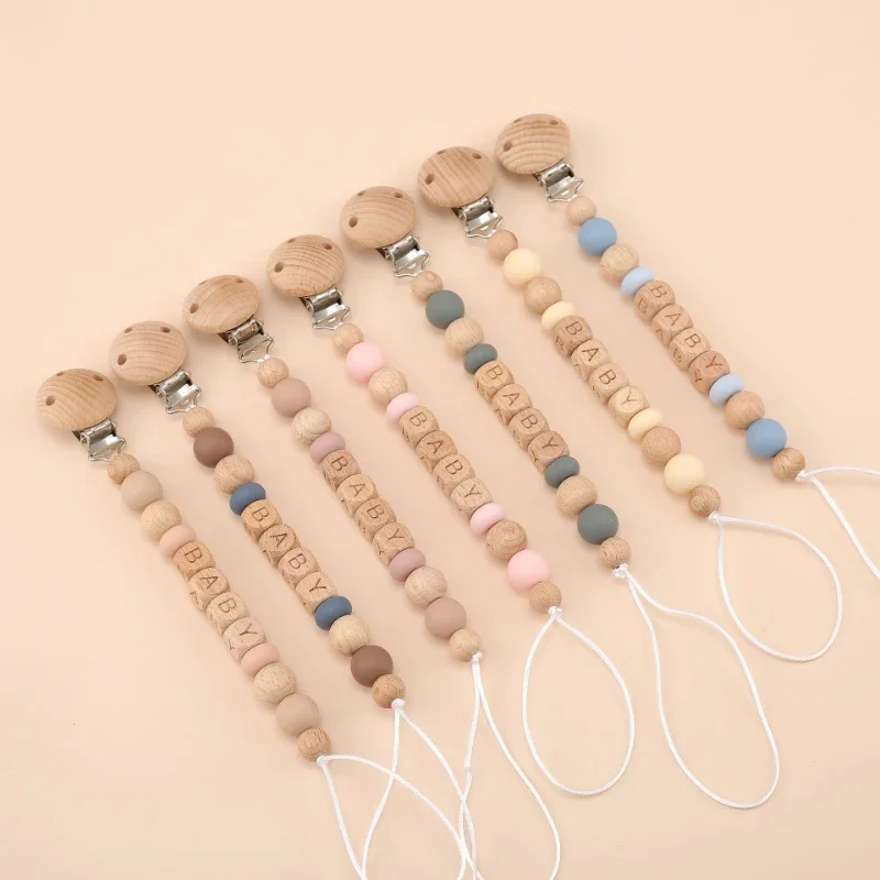 Kids Toys New Born - Baby Pacifier Clips Personalized Name Teethers