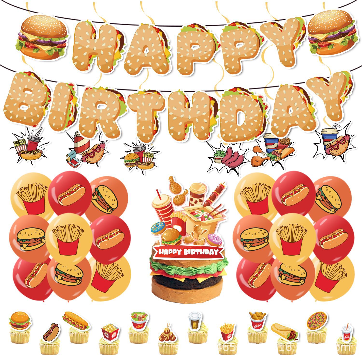 Hamburger Hot Dog Set Birthday - Banner Kids Toys review and price