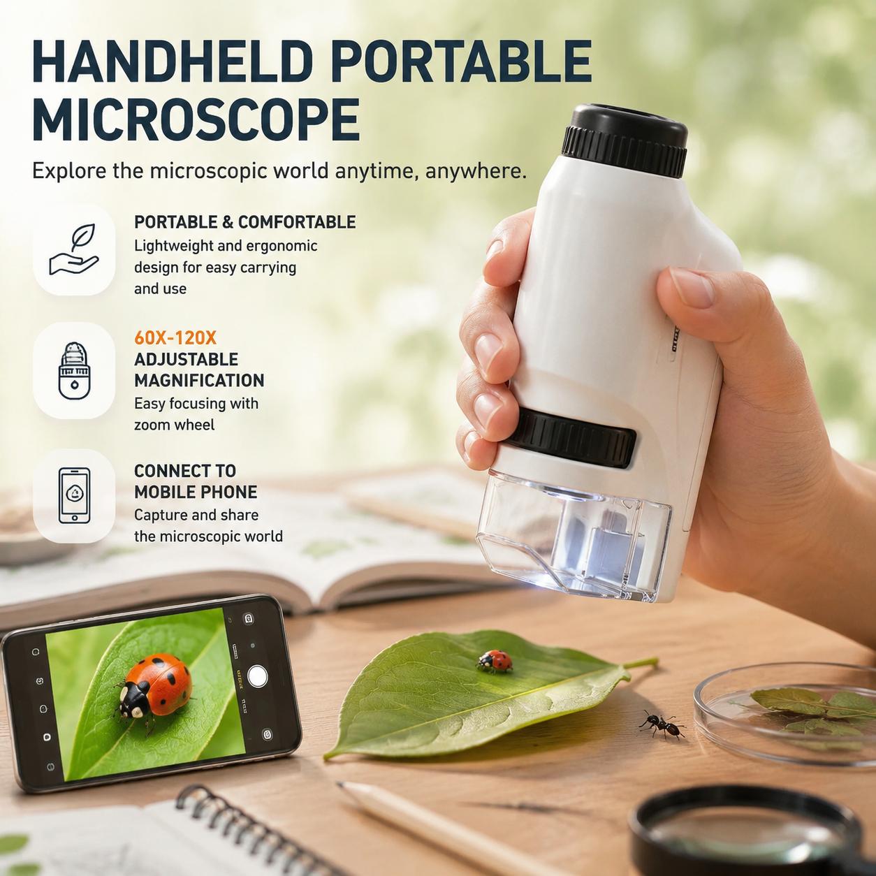 Mini Pocket Microscope 60x 120 - Microscope Kids Science review and price