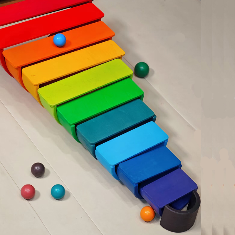 Wooden Rainbow Block Colorful  - Wooden Blocks Stacking review and price