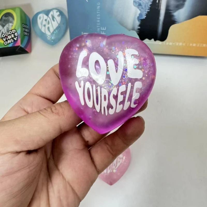 1pcs Glitter Heart Shaped Sque - Kids Toys Quotes review and price
