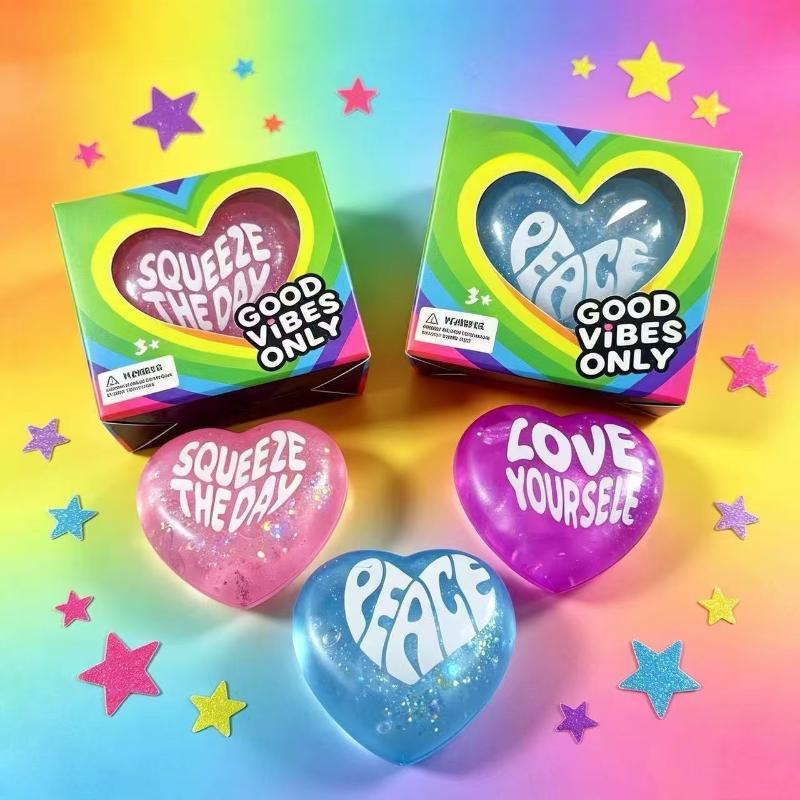 1pcs Glitter Heart Shaped Sque - Kids Toys Quotes review and price