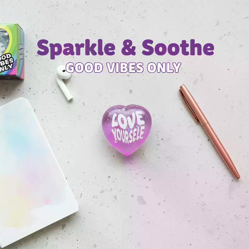 Soft Glitter Heart Squeeze Toy - Kids Toys Quotes review and price