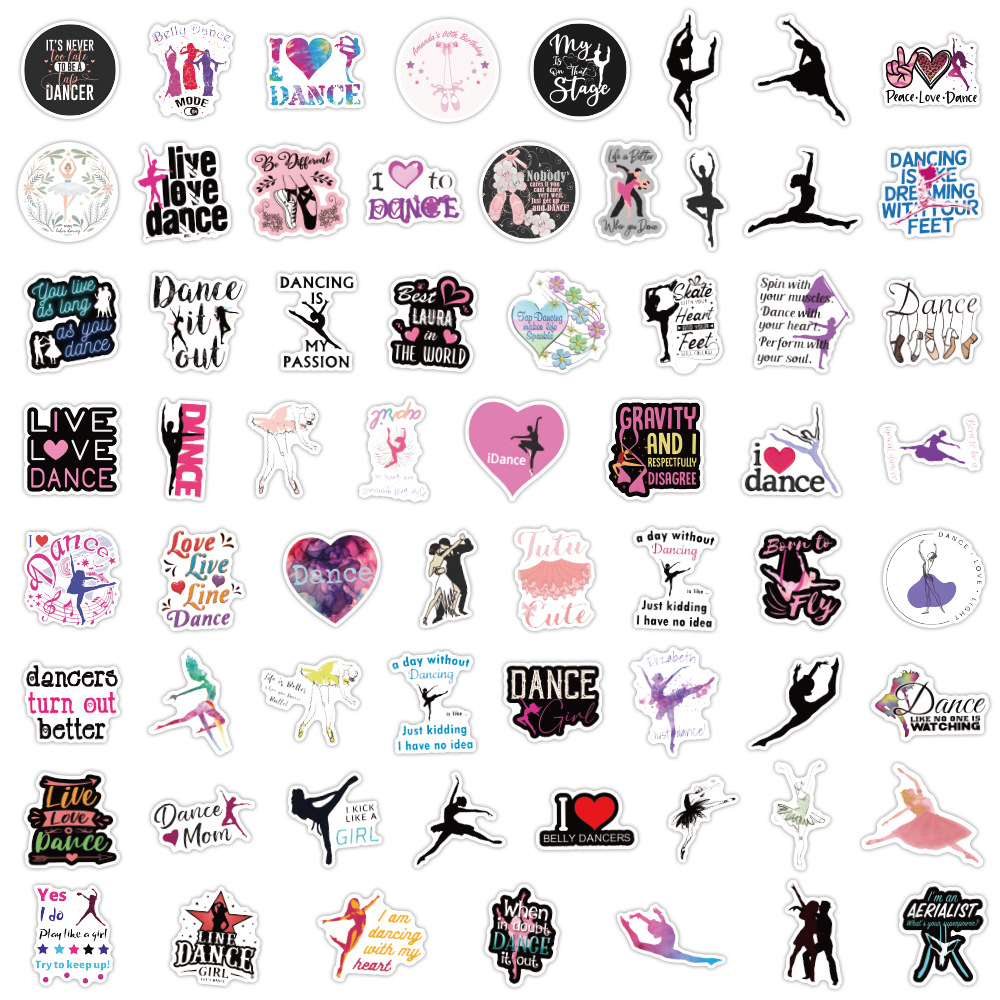 60PCS No RepeatDance Stickers  - Kids Toys Quotes review and price