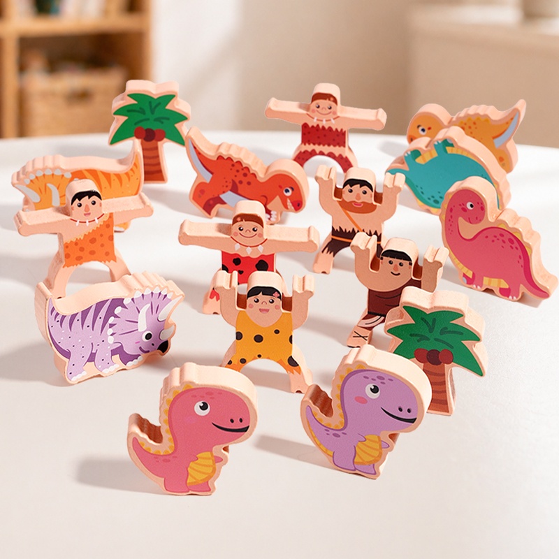 Primitive Dinosaur Balance Sta - Wooden Blocks Stacking review and price