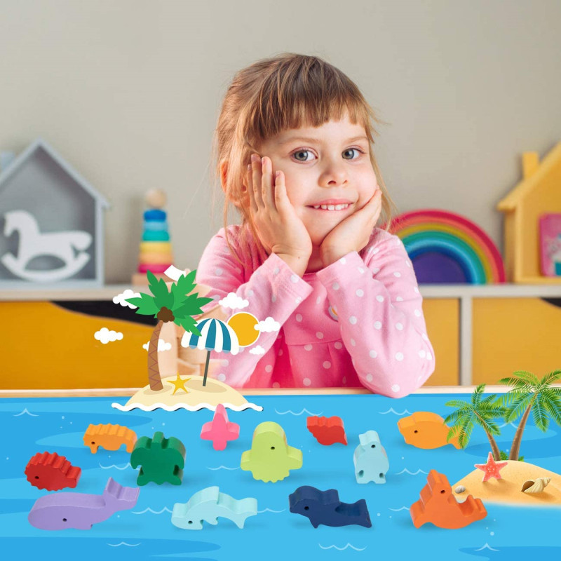 New Children Montessori Wooden - Wooden Blocks Stacking review and price