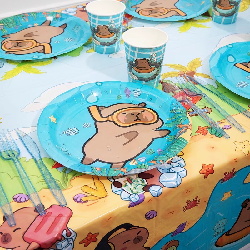 Cartoon Capybara Party Supplie - Banner Kids Toys review and price