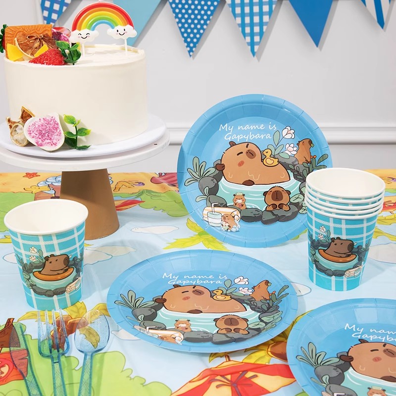 Cartoon Capybara Party Supplie - Banner Kids Toys review and price