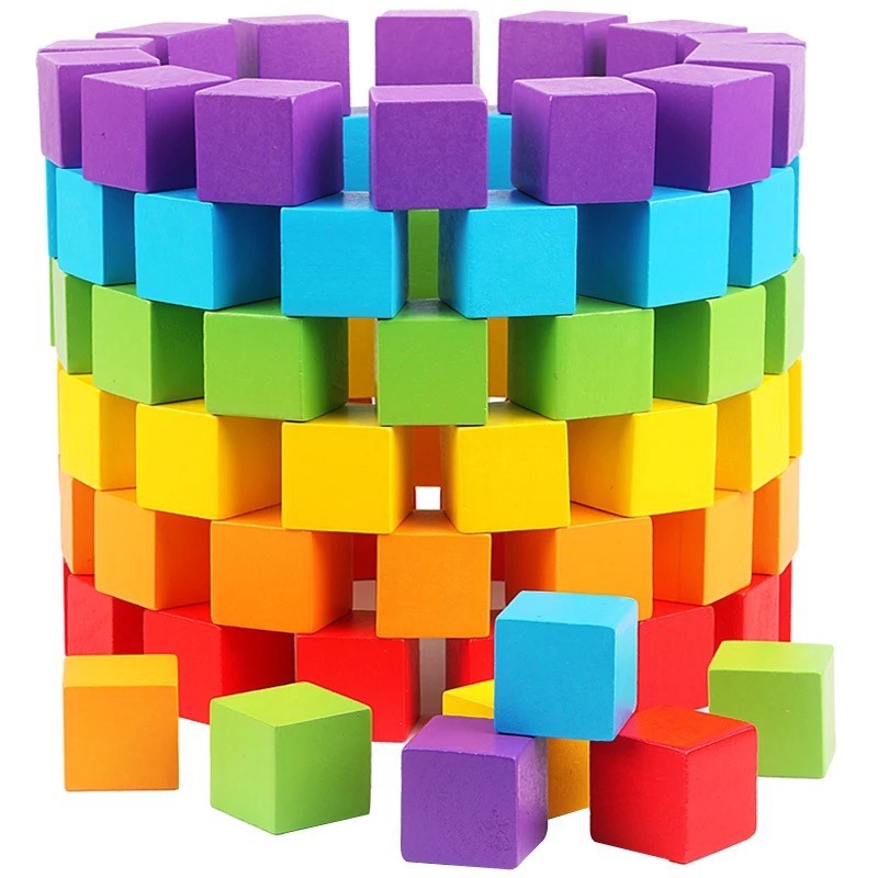 30Pcs/lot 2X2CM Wooden Colorfu - Wooden Blocks Stacking review and price