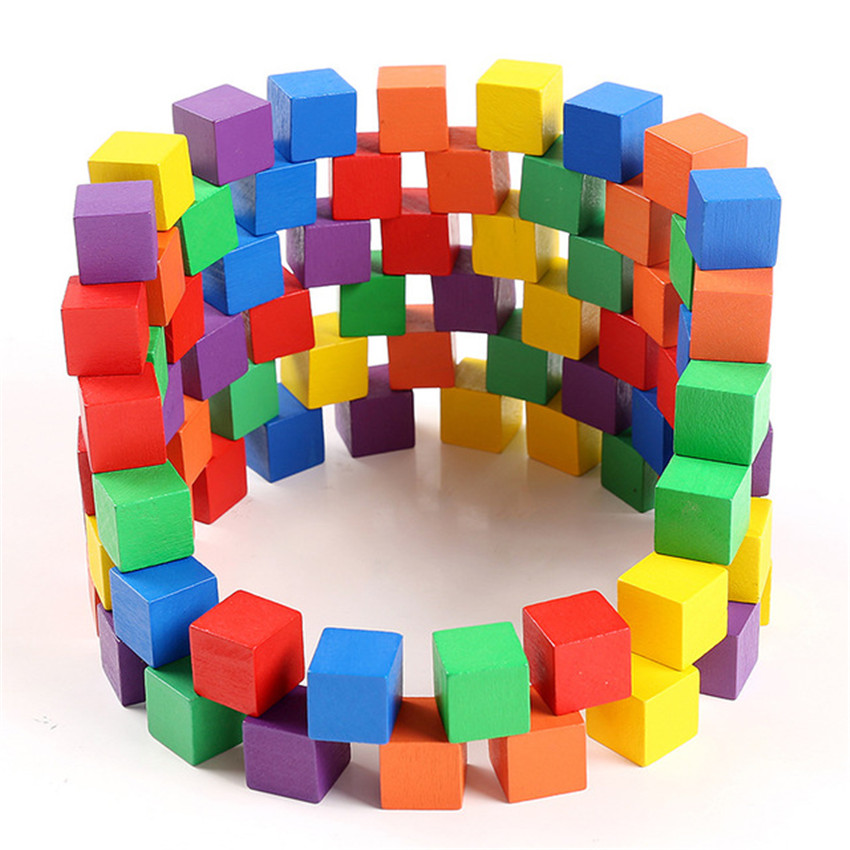30Pcs/lot 2X2CM Wooden Colorfu - Wooden Blocks Stacking review and price