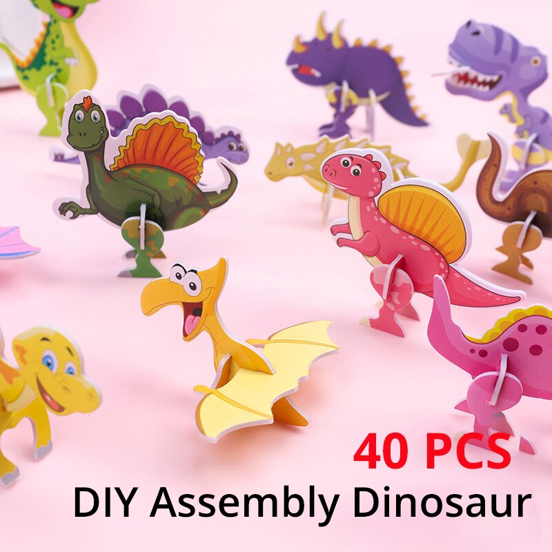 40Pcs Paper Dinosaur 3D Puzzle - Kids Toys Dinosaur review and price
