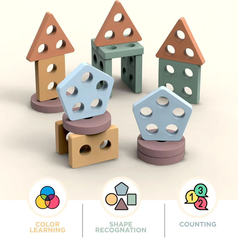 Montessori Toys For 18+ Months - Wooden Blocks Stacking review and price