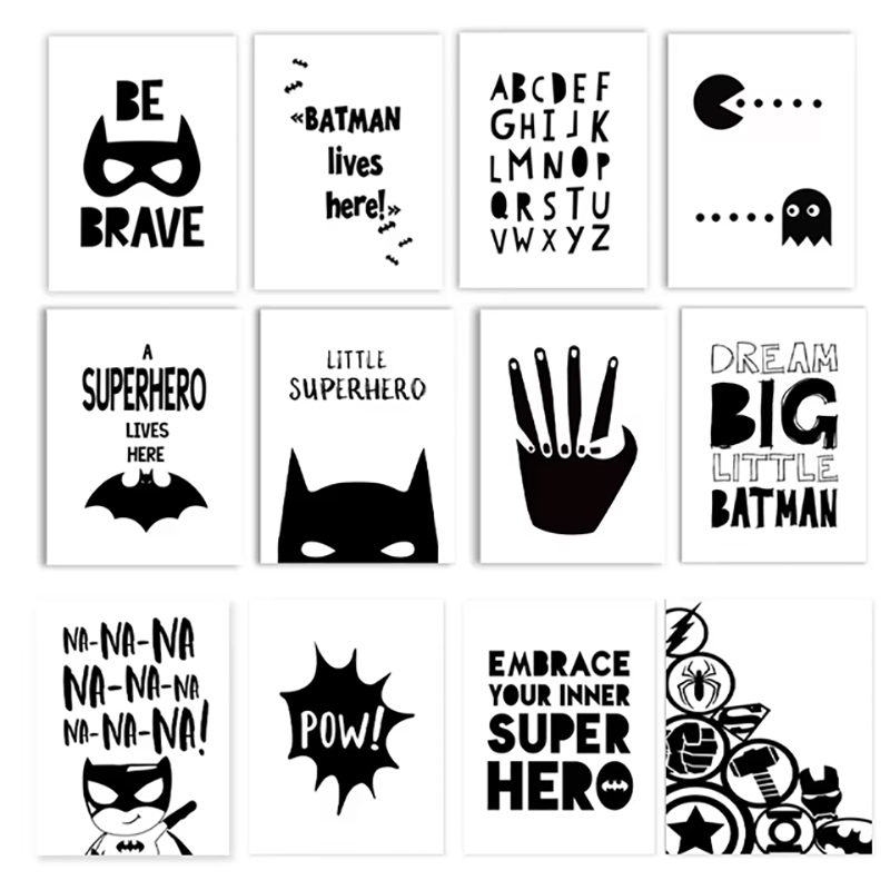 Black and White Superheroes Mi - Kids Toys Quotes review and price